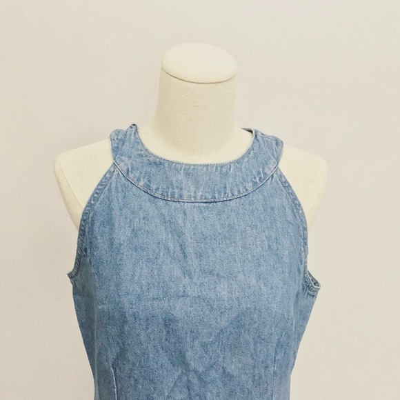 vintage | xhilaration 90s y2k denim sleeveless tunic jumper mini dress | sz m - Picture 3 of 5